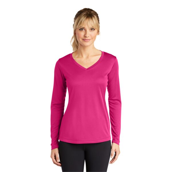 Ladies Long Sleeve Performance Competitor V Neck Tee Thumbnail