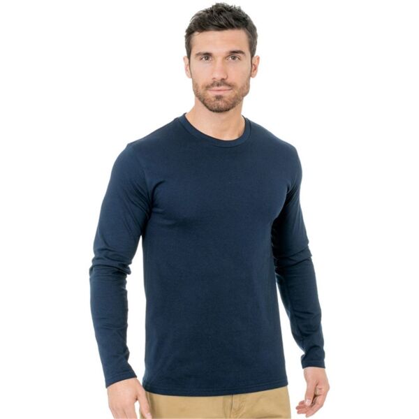 Unisex Fine Jersey Long Sleeve Crewneck T-Shirt Thumbnail