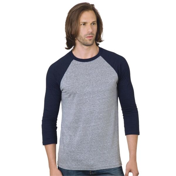 USA Tri blend Three-Quarter Sleeve Raglan T-Shirt Thumbnail